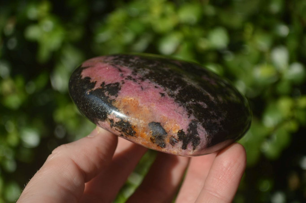 Polished Rhodonite Gemstone Hearts x 3 From Madagascar - Toprock Gemstones and Minerals 