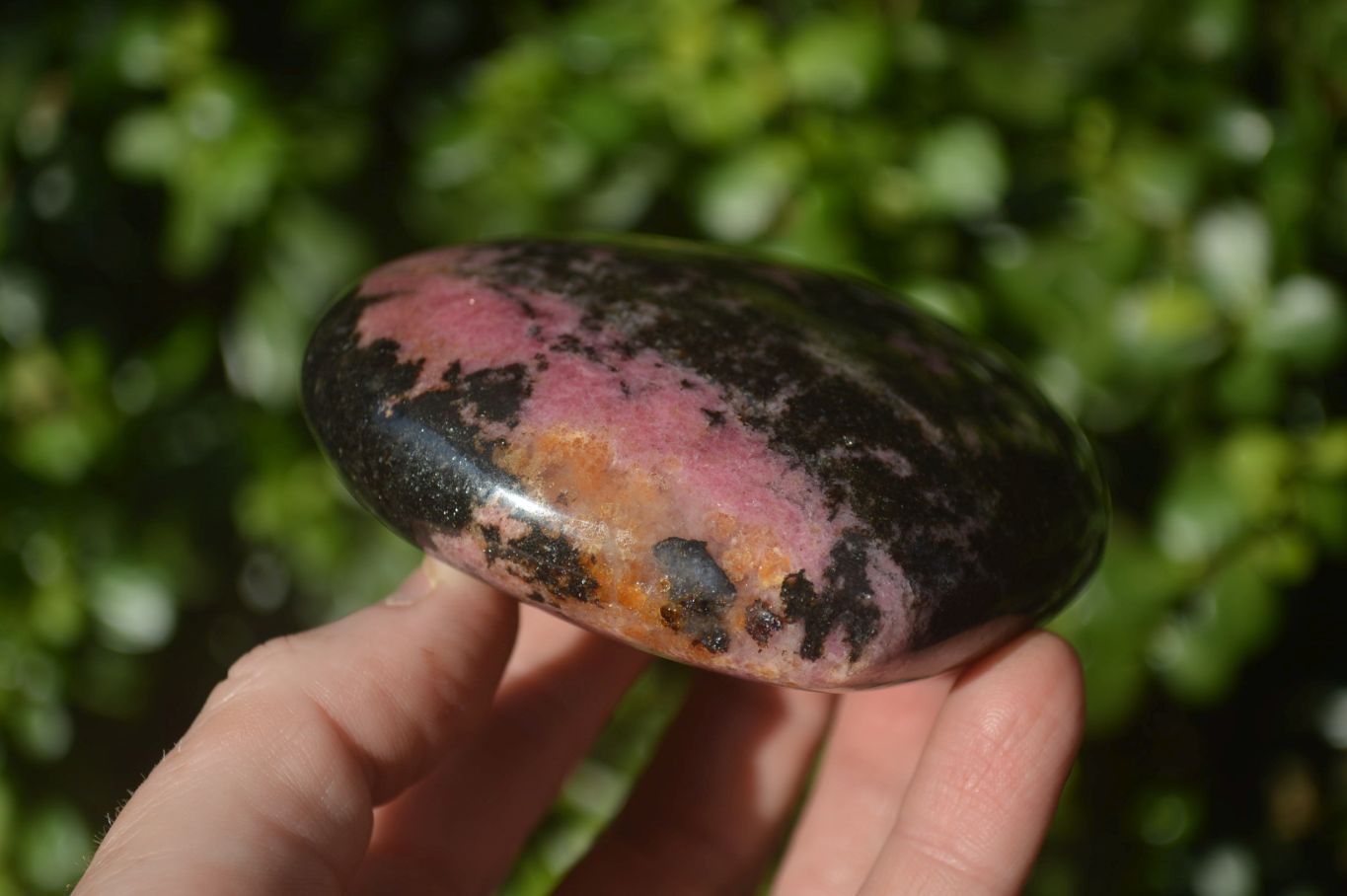 Polished Rhodonite Gemstone Hearts x 3 From Madagascar - Toprock Gemstones and Minerals 