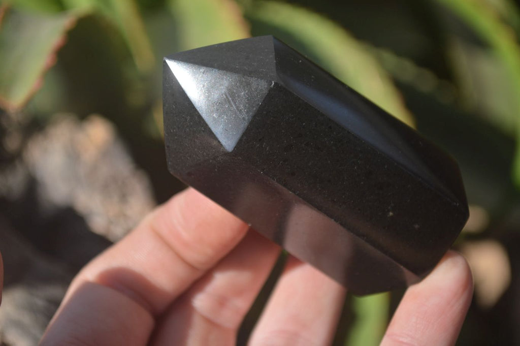 Polished Black Basalt Points x 6 From Madagascar - Toprock Gemstones and Minerals 