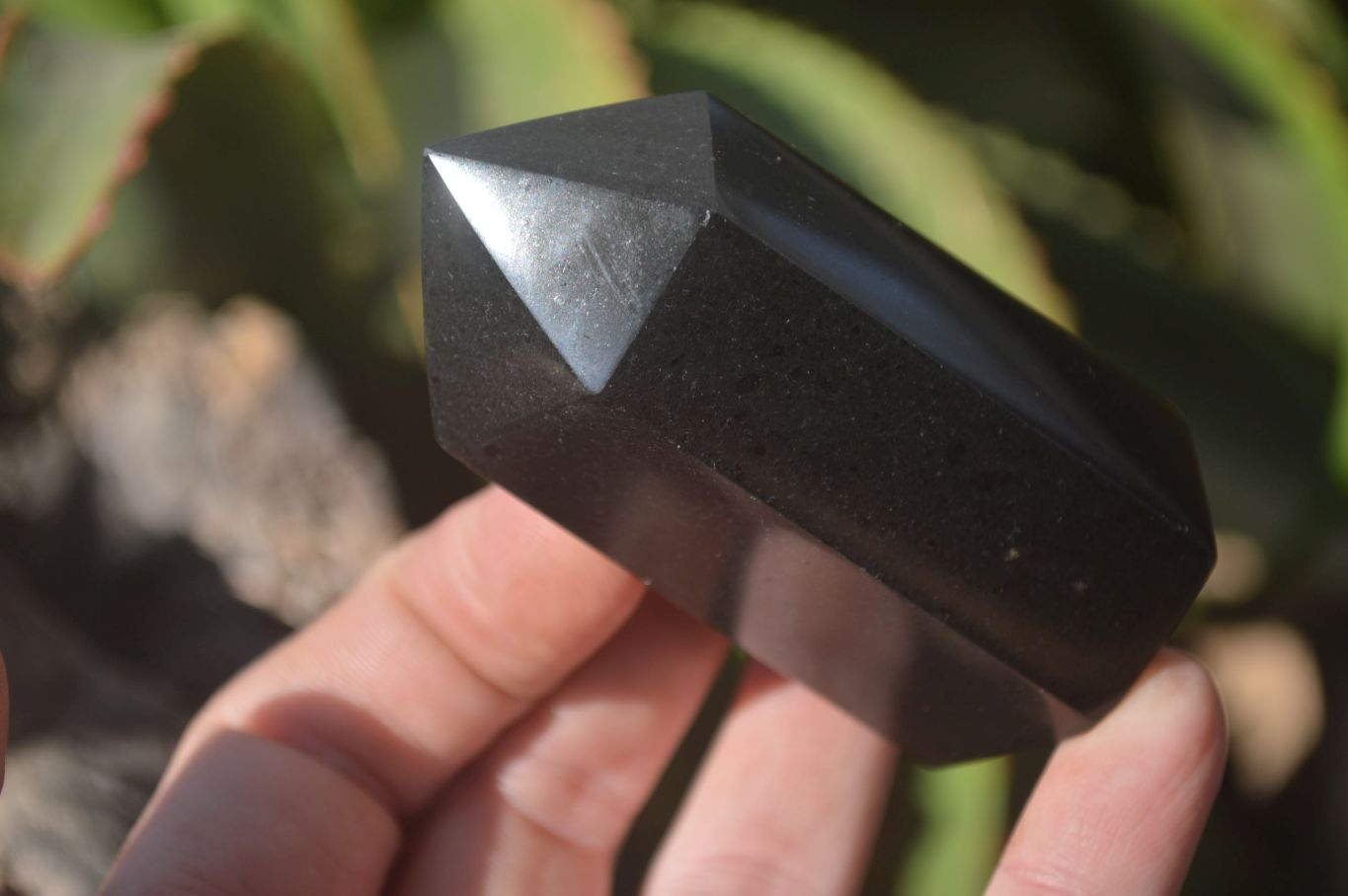 Polished Black Basalt Points x 6 From Madagascar - Toprock Gemstones and Minerals 