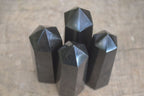Polished Black Basalt Points x 6 From Madagascar - Toprock Gemstones and Minerals 
