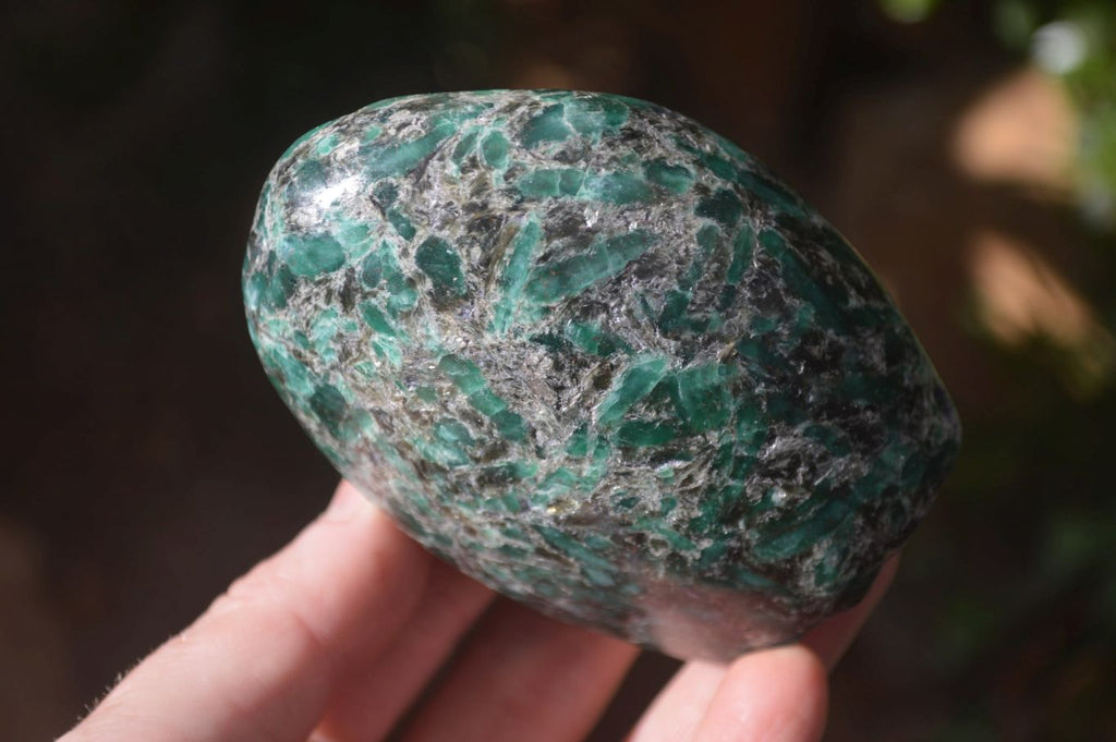 Polished Rare Emerald Mica In Matrix Standing Free Forms x 3 From Mutoko, Zimbabwe - Toprock Gemstones and Minerals 