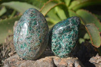 Polished Rare Emerald Mica In Matrix Standing Free Forms x 3 From Mutoko, Zimbabwe - Toprock Gemstones and Minerals 