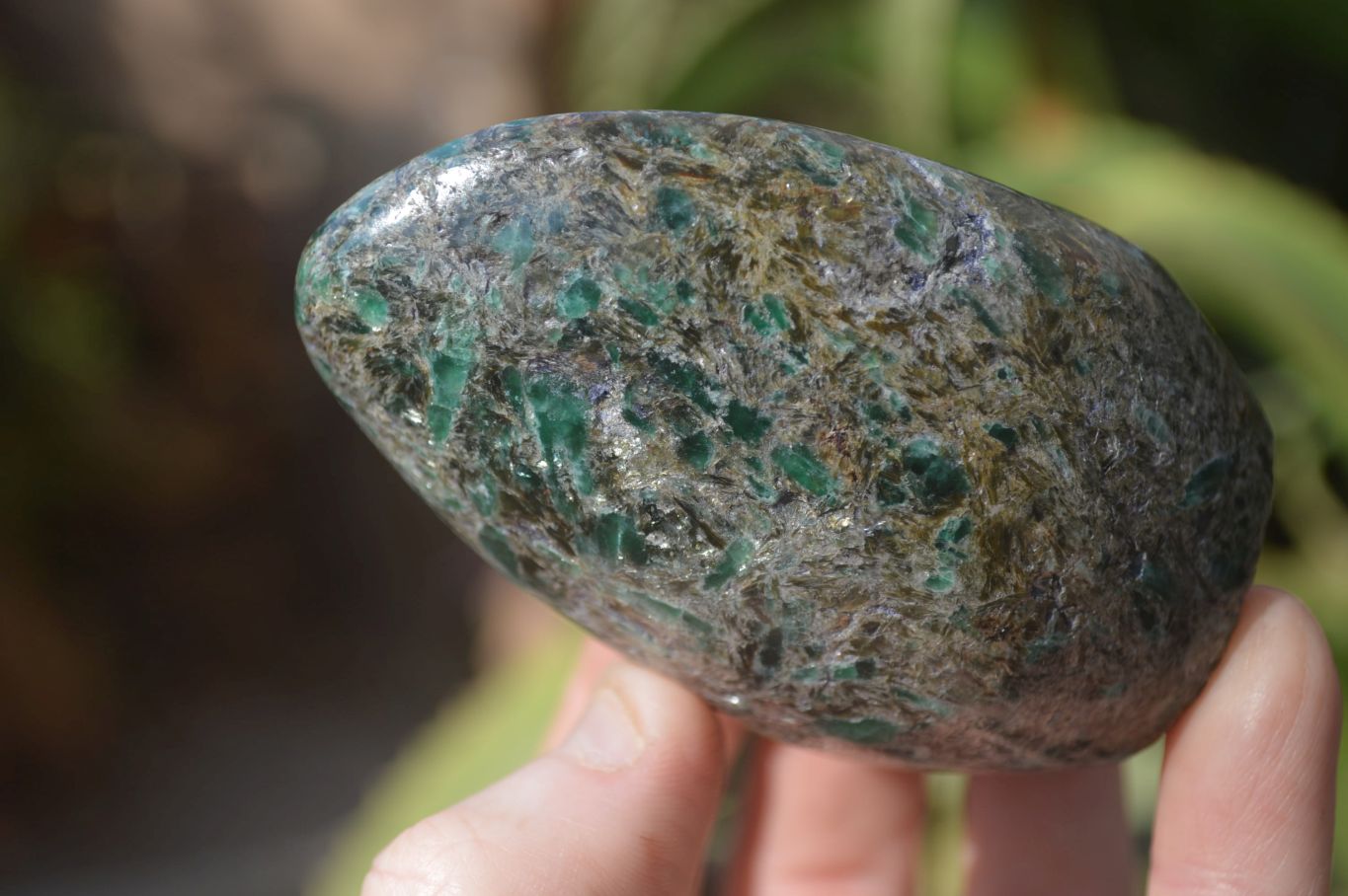 Polished Rare Emerald Mica In Matrix Standing Free Forms x 3 From Mutoko, Zimbabwe - Toprock Gemstones and Minerals 