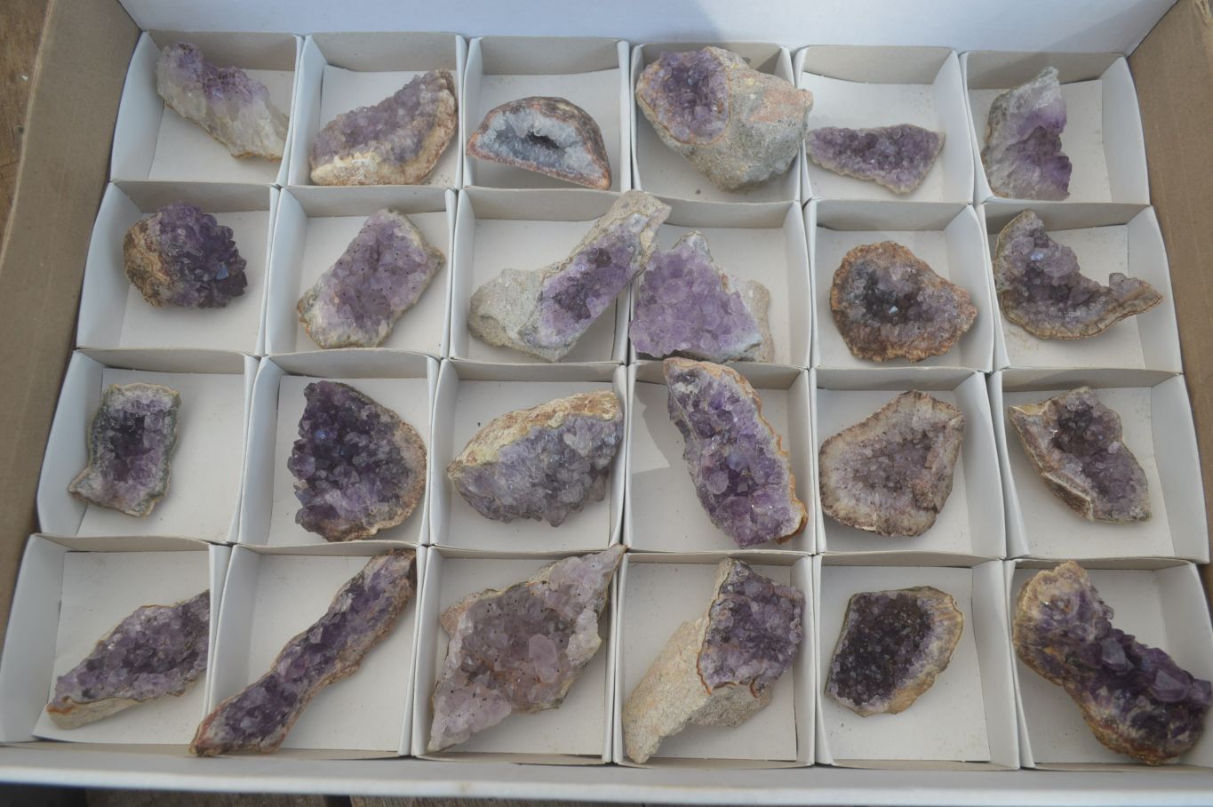 Natural Zululand Amethyst Agate Plate Specimens x 24 From South Africa - Toprock Gemstones and Minerals 