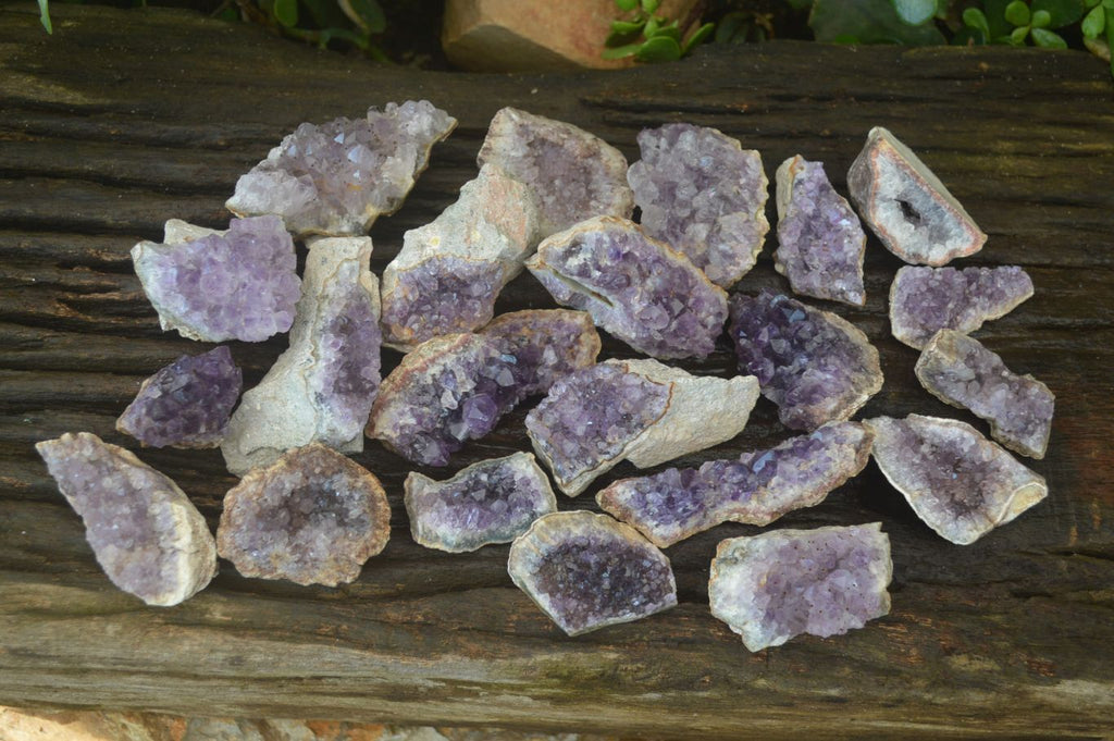 Natural Zululand Amethyst Agate Plate Specimens x 24 From South Africa - Toprock Gemstones and Minerals 