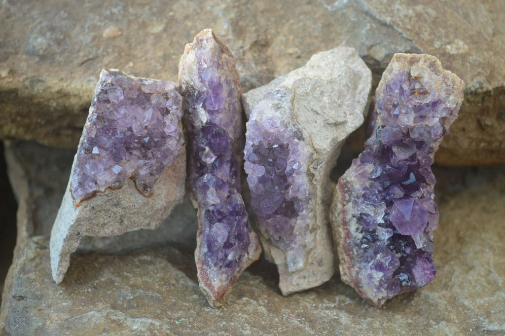 Natural Zululand Amethyst Agate Plate Specimens x 24 From South Africa - Toprock Gemstones and Minerals 