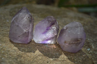 Polished Window Amethyst Quartz Crystals x 20 From Akansobe, Madagascar - Toprock Gemstones and Minerals 