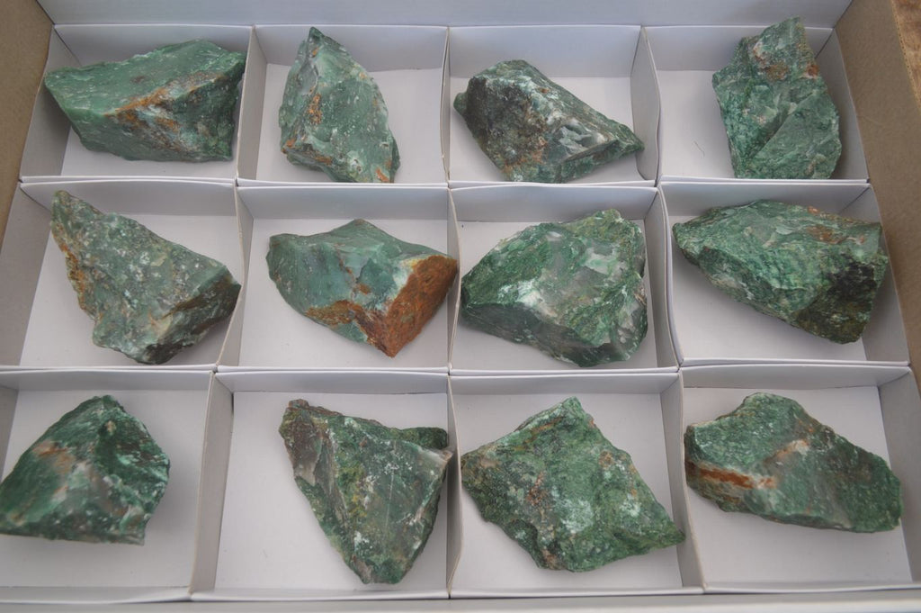 Natural Swazi Jade Cobbed Specimens x 12 from Swaziland - Toprock Gemstones and Minerals 
