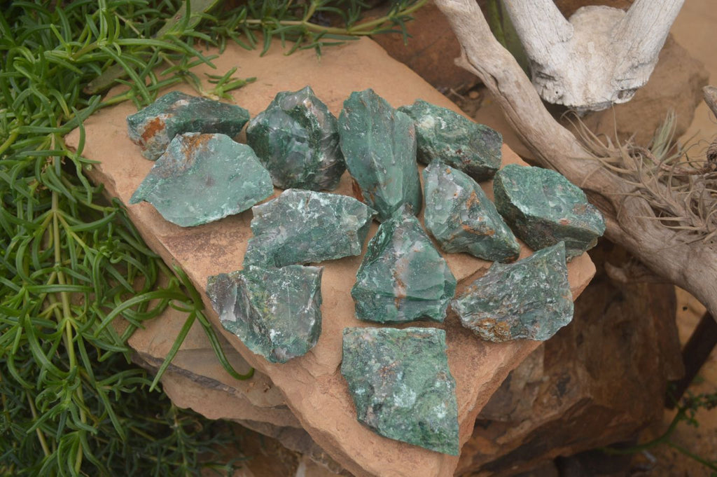 Natural Swazi Jade Cobbed Specimens x 12 from Swaziland - Toprock Gemstones and Minerals 