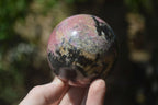 Polished Rhodonite Spheres x 3 From Madagascar - Toprock Gemstones and Minerals 