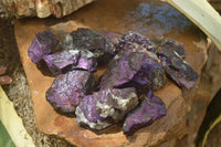 Natural Metallic Purpurite Cobbed Specimens x 12 From Erongo, Namibia - Toprock Gemstones and Minerals 