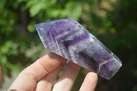 Polished Chevron Amethyst Points x 6 From Zambia - Toprock Gemstones and Minerals 