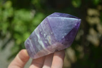Polished Chevron Amethyst Points x 6 From Zambia - Toprock Gemstones and Minerals 