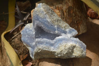Natural Blue Lace Agate Geode Specimens x 2 From Nsanje, Malawi - Toprock Gemstones and Minerals 