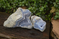Natural Blue Lace Agate Geode Specimens x 2 From Nsanje, Malawi - Toprock Gemstones and Minerals 