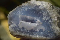 Natural Blue Lace Agate Geode Specimens x 2 From Nsanje, Malawi - Toprock Gemstones and Minerals 