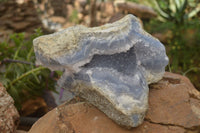 Natural Blue Lace Agate Geode Specimens x 2 From Nsanje, Malawi - Toprock Gemstones and Minerals 