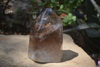 Polished Smokey Window Quartz Crystal x 1 From Madagascar - Toprock Gemstones and Minerals 