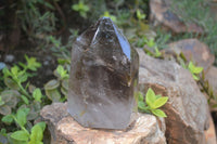 Polished Smokey Window Quartz Crystal x 1 From Madagascar - Toprock Gemstones and Minerals 