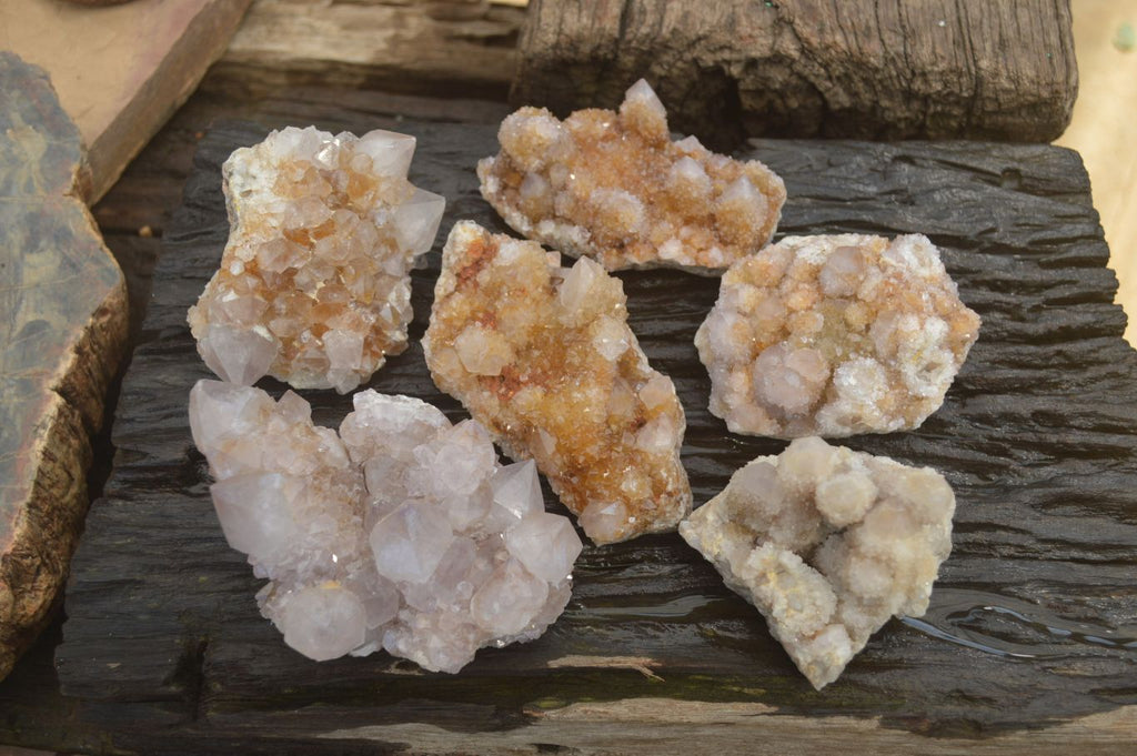 Natural Spirit Quartz Clusters x 6 From Boekenhouthoek, South Africa - Toprock Gemstones and Minerals 
