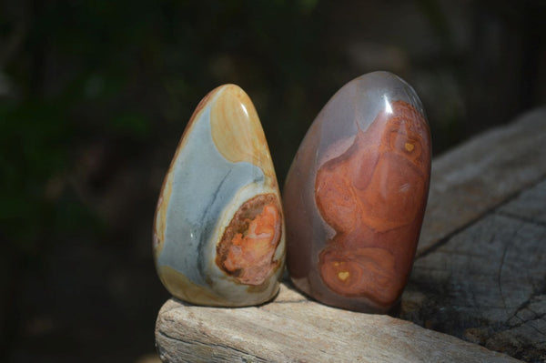 Polished Polychrome Jasper Standing Free Forms x 6 From Mahajanga, Madagascar - Toprock Gemstones and Minerals 