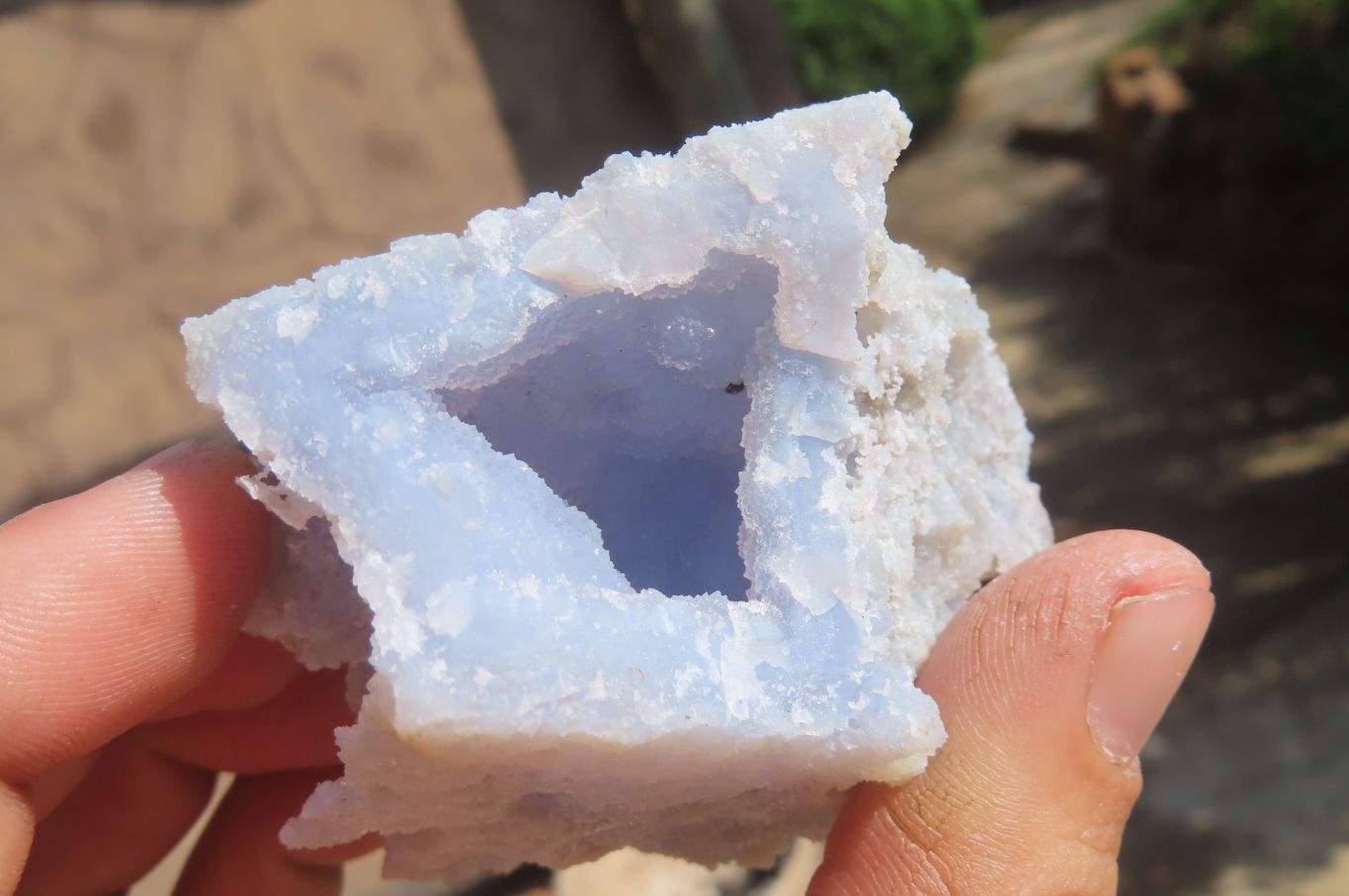 Natural Etched Blue Chalcedony Specimens x 12 From Nsanje, Malawi - Toprock Gemstones and Minerals 