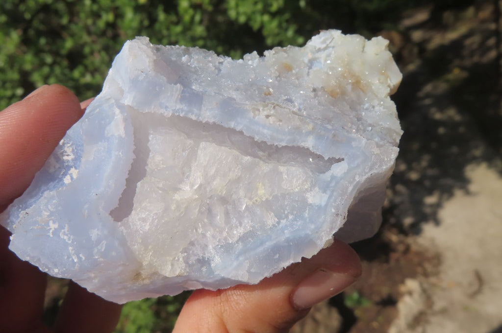 Natural Etched Blue Chalcedony Specimens x 12 From Nsanje, Malawi - Toprock Gemstones and Minerals 