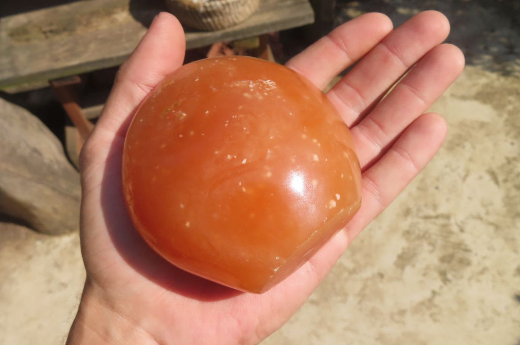 Polished Orange Twist Calcite Standing Free Forms x 2 From Madagascar - Toprock Gemstones and Minerals 