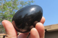 Polished Black Basalt Gemstone Eggs x 6 From Madagascar - Toprock Gemstones and Minerals 