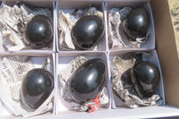 Polished Black Basalt Gemstone Eggs x 6 From Madagascar - Toprock Gemstones and Minerals 