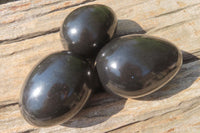 Polished Black Basalt Gemstone Eggs x 6 From Madagascar - Toprock Gemstones and Minerals 