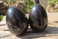 Polished Black Basalt Gemstone Eggs x 6 From Madagascar - Toprock Gemstones and Minerals 