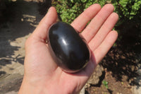 Polished Black Basalt Gemstone Eggs x 6 From Madagascar - Toprock Gemstones and Minerals 