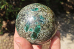 Polished Rare Emerald Mica In Matrix Spheres x 2 From Mutoko, Zimbabwe - Toprock Gemstones and Minerals 