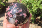 Polished Rhodonite Spheres x 3 From Ambindavato, Madagascar - Toprock Gemstones and Minerals 