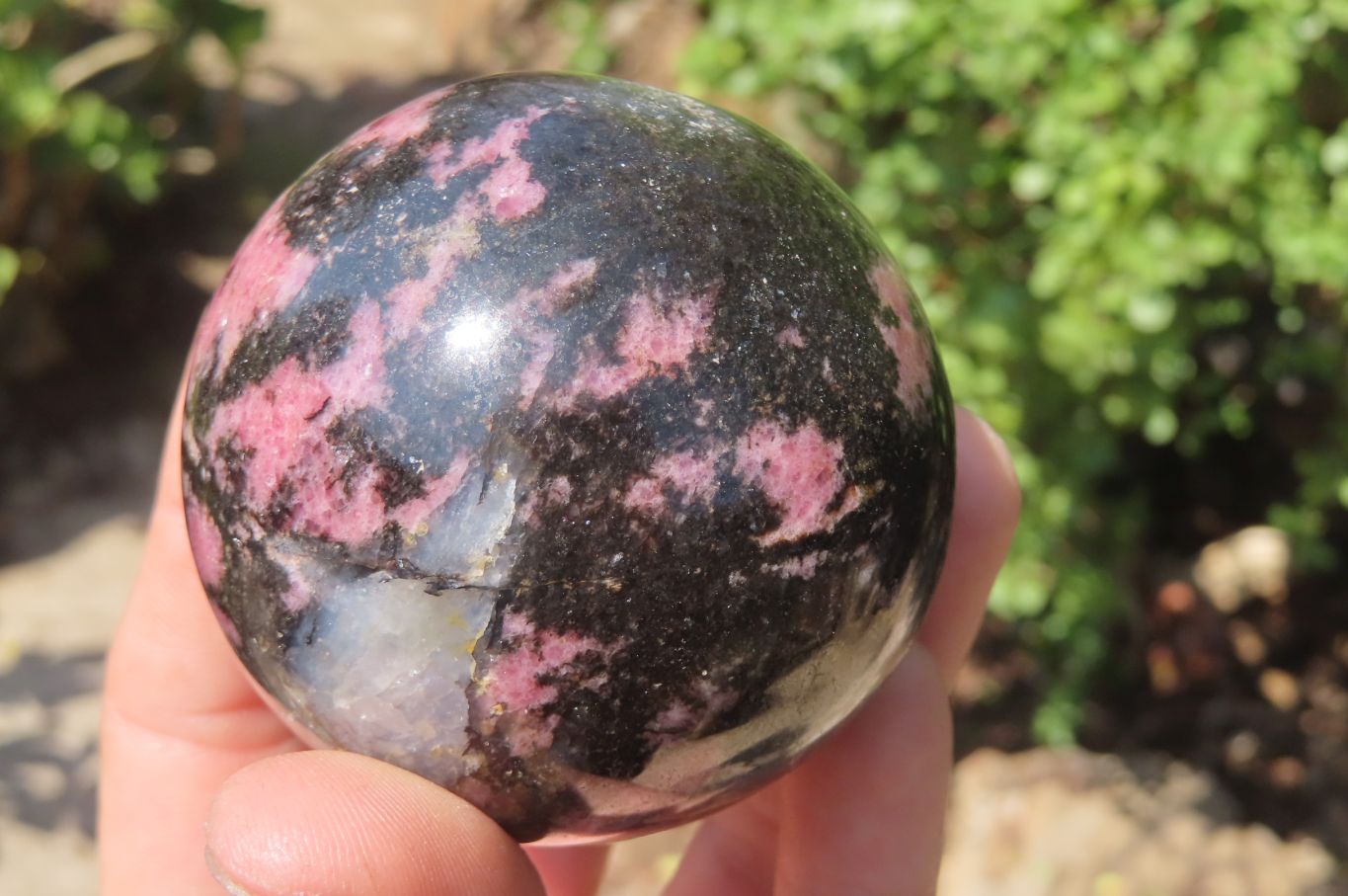 Polished Rhodonite Spheres x 3 From Ambindavato, Madagascar - Toprock Gemstones and Minerals 