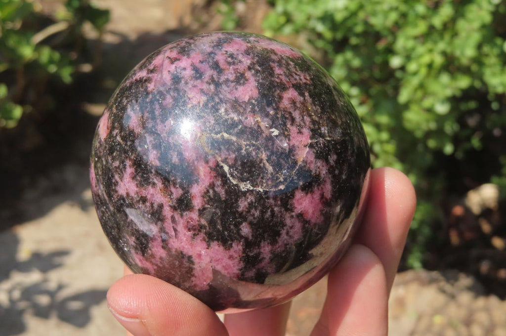 Polished Rhodonite Spheres x 3 From Ambindavato, Madagascar - Toprock Gemstones and Minerals 