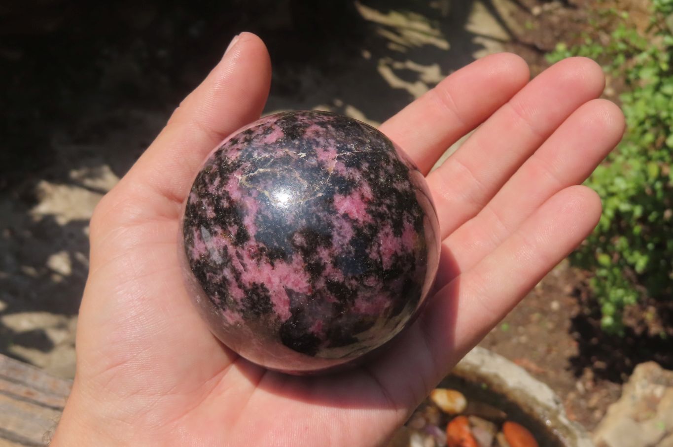 Polished Rhodonite Spheres x 3 From Ambindavato, Madagascar - Toprock Gemstones and Minerals 