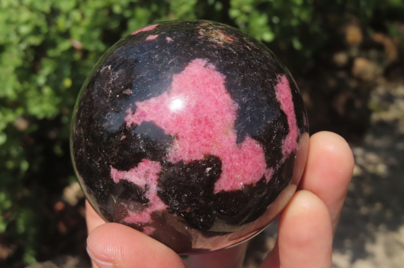 Polished Rhodonite Spheres x 3 From Ambindavato, Madagascar - Toprock Gemstones and Minerals 