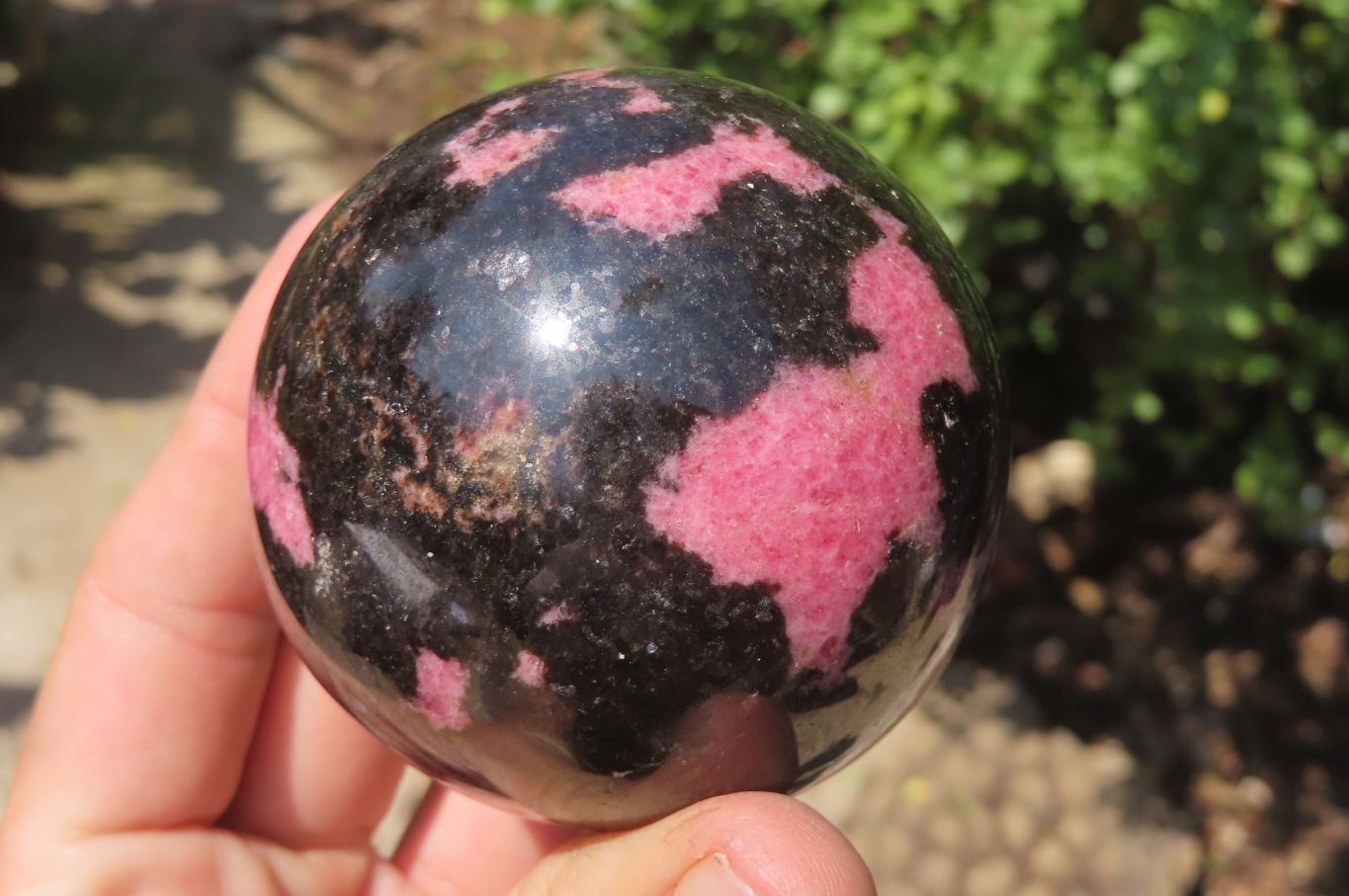 Polished Rhodonite Spheres x 3 From Ambindavato, Madagascar - Toprock Gemstones and Minerals 
