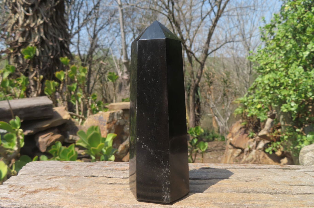 Polished Black Basalt Points x 6 From Antsirabe, Madagascar - Toprock Gemstones and Minerals 