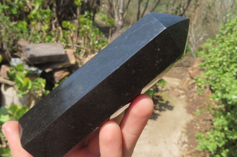 Polished Black Basalt Points x 6 From Antsirabe, Madagascar - Toprock Gemstones and Minerals 