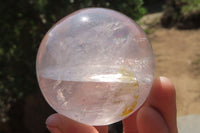 Polished Clear & Smokey Quartz Crystal Balls x 3 From Madagascar - Toprock Gemstones and Minerals 