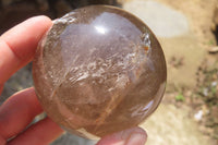 Polished Clear & Smokey Quartz Crystal Balls x 3 From Madagascar - Toprock Gemstones and Minerals 