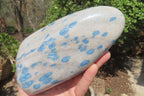 Polished Blue Spinel Spotted Quartz Standing Free Form x 1 From Madagascar - Toprock Gemstones and Minerals 