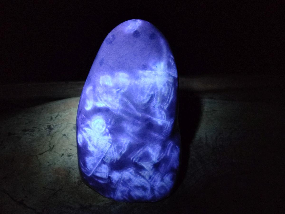 Polished Large Blue Spinel Spotted Quartz Standing Display Piece x 1 From Madagascar