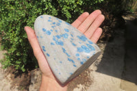 Polished Blue Spinel Spotted Quartz Standing Free Form x 1 From Madagascar - Toprock Gemstones and Minerals 