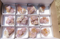 Natural Ametrine Spirit Quartz Clusters x 12 From Boekenhouthoek, South Africa