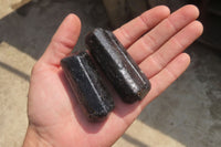 Natural Alluvial Schorl Black Tourmaline Crystals x 12 From Zimbabwe - Toprock Gemstones and Minerals 